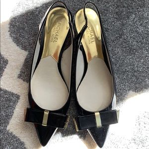 Michael Kors kitten heel sling back patent